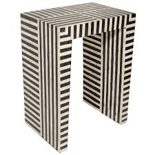 Black And White Side Table Indian Bone Inlay Black White Striped Side Table 1stdibs Com Bone Inlay Vintage Side Table Striped Furniture