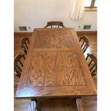 It has the beautiful green cabinets and the cerused oak floor. Must Sell Vintage Brandt Ranch Oak Dining Set Solid Oak Chairish
