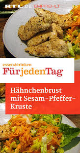 Hahnchenbrust Mit Sesam Pfeffer Kruste Essen Und Trinken Rezepte Essen Und Trinken Lecker Kochen