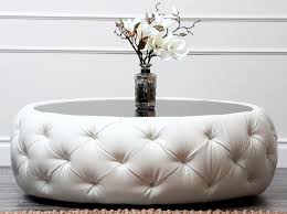 Skinny white marble top gold base mid century cocktail table. Round Tufted Ottoman Coffee Table Ideas On Foter