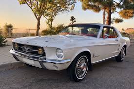 For Sale 1967 Ford Mustang Coupe White A Code 289ci V8 3 Speed Auto Stangbangers Ford Mustang Coupe Mustang Coupe Ford Mustang