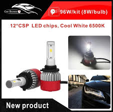 plug style 9006 single beam colour red power 96w kit 8w bulb light source each kit 12 csp led chips cool white 6500 bulb led headlights headlight bulbs