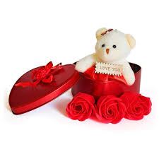 Say ooh when they get unwrapped. Kesri Gifts Unique Valentine Day Gift For Wife Girlfriend Boyfriend Husband Heart Shaped Box With Teddy And Roses Amazon In Home Kitchen