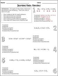Describing Redox Reactions Handout And Worksheet Redox Reactions Electrochemistry Handouts