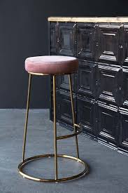 Atlantis Velvet Bar Stool Rose Pink From Rockett St George Rockett St George Bar Stools Kitchen Bar Stools Bar Furniture