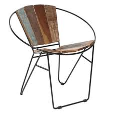 Black wood frame accent chair (white) accent collection collection by accentrics home. Harper Willow Multi Colored Wood Accent Chair Black Metal Base Rustic Finish 30 In X 30 In 80606 At Tractor Supply Co