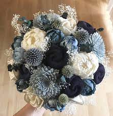 Check spelling or type a new query. Wedding Bouquet Sola Wood Flowers Navy Blue Dusty Blue Etsy