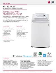 Mega capacity, lg gives you the largest top load washer in its class*—but it doesn't stop there. Wt5270cw Top Loaded With Features You Want Laundry Manualzz