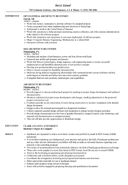 architecture intern resume samples