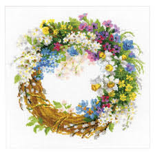 Finden sie alle bücher von. Handarbeit Zahlmuster Riolis Stickbild Set Kranz Cherry Zahlstoff Bastel Kunstlerbedarf Elin Pens Ac Id