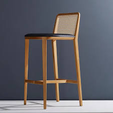 Perfectly suited for your home's contemporary aesthetic. Minimal Style Solid Wood Stool Bar Or Counter Hight Caning And Leather In 2021 Wood Stool Stool Wood Bar Stools