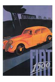 Fiat 1500 Car Ad Classic Car Ad High Quality Reproduction Art Deco Poster Classic Car Poster Holl Vintage Poster Art Art Deco Poster Art Deco Posters