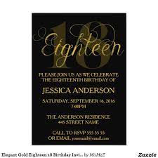 Create a visual uniformity by applying a typeface or font family to the text, desaturate your graphics by applying pastel toned shape at top of your page, creating a strange effect & help texture speaking through design. Elegant Gold Eighteen 18 Birthday Invitation Gold 18 Eighteen Birthday Bir Birthday Invitation Templates 18th Birthday Birthday Party Invitation Templates