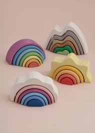 Wooden Arch Stacker Mountain Rainbow Toy Wooden Rainbow Wood Toys