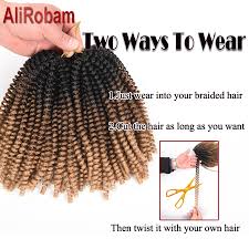 Push the thread into the braid once more and up back again. Alirobam Crochet Braids Ombre Brown Color Spring Twist Braid Synthetic Hair Extensions Fiber Kinky Curly Twists 8 Inch Aliexpress