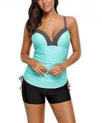 Women Athletic Underwire Push Up Tankini Top Swimsuit With High Waist Boyshort Green Cp1802062h4 Tankini Swimsuits For Women Tankini Swimsuits Swimwear Dress