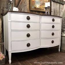 The rustic dresser is a dresser in build mode. How To Get Farmhouse White Painted Furniture By Just The Woods