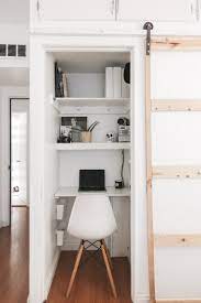 A closet office.which later morphed into a closet craft space. A Closet Office Means Anyone Can Work From Home Architectural Digest