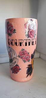 Tattoo Sleeve Custom Glitter Tumbler. Sailor Jerry, Ed Hardy Themed