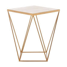 Jaedon Square Side Table In Marble Top With Gold Frame Side Table Geometric Side Table Marble Side Tables