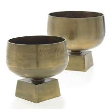 Very Contemporary Brassy Gold Urns Glass Vase Vase Gold Urn