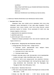 Pertimbangan dalam hal status : Lampiran Peraturan Menteri Dalam Negeri Republik Indonesia Nomor 45 Tahun 2016 Tentang Pedoman Penetapan Dan Penegasan Batas Desa