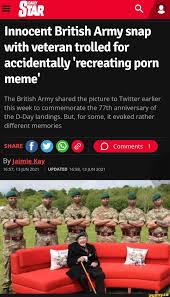 DAILY Innocent British Army snap with veteran trolled for accidentally  recreating porn meme The British Army