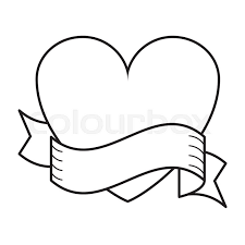 Here presented 55+ heart with ribbon drawing images for free to download, print or share. Heart With Ribbon Banner Vector Stock Vector Colourbox