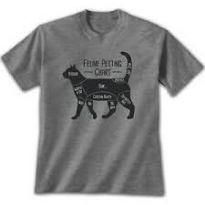 Details About Feline Petting Chart T Shirt