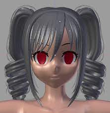 blenderでモデリング 髪４ in mmd life 巻き髪 ゆる巻き mmd モデル