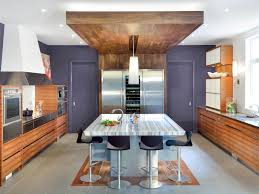Shop a wide selection of how to hang drop ceiling pendant lighting in a variety of colors, materials and styles to fit your home. Modern Kitchen With Deep Purple Wall And Wood Paneled Drop Ceiling Hgtv