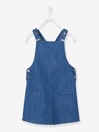 Avec les modèles à bavette, vous adoptez l'allure de la femme débrouillarde. Robe Salopette En Jean Fille Denim Brut Vertbaudet