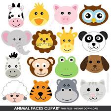 Animal Faces Clipart Cute Farm Animals Clip Art Animal Clipart Barn Clipart Jungle Animals Digit Animal Faces Animal Crafts For Kids Animal Clipart