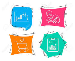 set of candlestick graph online market and currency exchange