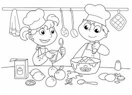 Kids Baking Cake In Cooking Show Bakery Coloring Pages Bulk Color In 2020 Cool Coloring Pages Kids Colouring Printables Free Kids Coloring Pages
