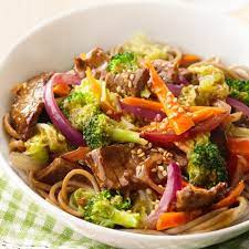 Then addb garlic, salt & pepper mix, soy sauce, worcestershire sauce and sesame oil. This Asian Inspired Beef Stir Fry Recipe Is Loaded With Crisp Tender Vegetables And Served Over Spaghett Beef Stir Fry Recipes Asian Beef Stir Fry Beef Recipes