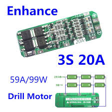 3s Li Ion Lithium Battery 18650 Charger Protection Board 1pc 3s 20a Li Ion Lithium Battery 18650 Charger Pcb Bms Protection Board For Drill Motor 12 6v Lipo Cell Module 59x20x3 4mm Lipo Smart Electronics Drill