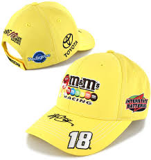 Chase authentics kyle bush m&m #18 embroidered nascar hat. Checkered Flag Nascar Adult Driver Sponsor Uniform Adjustable Hat Cap Kyle Busch 18 M M S Amazon In Sports Fitness Outdoors