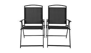 Miami 2 Folding Patio Chairs Black Charcoal Garden Furniture George At Asda Folding Garden Chairs Outdoor Folding Chairs Diy Patio Furniture