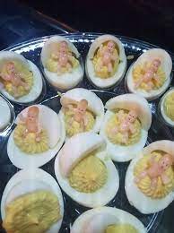 Deviled Eggs Bassinet Baby Shower Creative Food Owl Baby Shower Baby Shower Planning