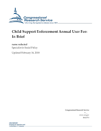 Child Support Enforcement Annual User Fee In Brief