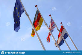 The french and uk governments have announced new measures affecting the rules for travel between france and. Drapeaux D Angleterre Du Royaume Uni D Allemagne Et De France Ondulant Des Mats De Drapeau Ainsi Que L Ue Union Europeenne Image Stock Image Du Fond Gouvernement 145007341