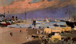 Port Valencia Joaquin Sorolla Y Bastida Oil Painting Canvas Art Prints Joaquin Sorolla Landscape Paintings