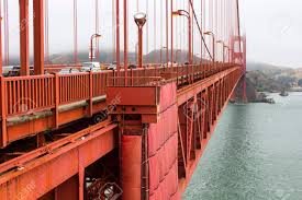 A painting of the loved golden gate bridge. The Golden Gate Bridge A Painted Red Suspension Bridge Spanning Stock Photo Picture And Royalty Free Image Image 87801649