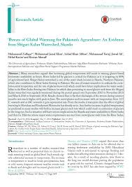 However, teachers and education employees who continue their distance education efforts during this process and who have a great role in compensating learning losses after the process also need to be supported to continue their job security during this crisis period, to prevent income losses and to meet. Pdf Threats Of Global Warming For Pakistan S Agriculture An Evidence From Shigari Kalan Watershed Skardu