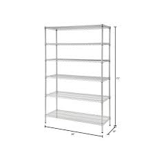 Metal kitchen rack w \/metal rods and cones diagram. Hdx Chrome 6 Tier Heavy Duty Metal Wire Shelving Unit 48 In W X 72 In H X 18 In D Hd18481302ps 1 The Home Depot