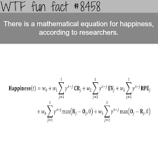 The Mathematical Equation For Happiness Wtf Fun Funny Facts Wtf Fun Facts Weird Facts