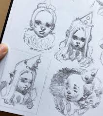 Chrishong Artbuki Predvaritelnyj Nabrosok Eskiz Devushki