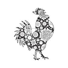 Hahn Oder Hahn Huhn Bauernhof Vogel Fur Erwachsene Malvorlage Fototapete Fototapeten 2017 Gewirr Schwanz Myloview De