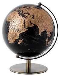 Contemporary Globe Collection Black Copper Geographical World Map 25cm A27792 Globe Decor Black Copper Kitchen Black Copper Bedroom